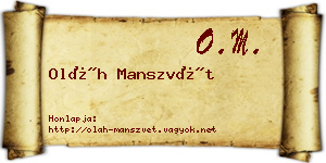 Oláh Manszvét névjegykártya